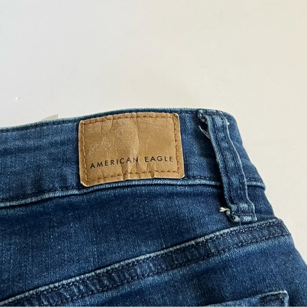 American Eagle Hi Rise Sailor Denim Jean Shorts Size 2
